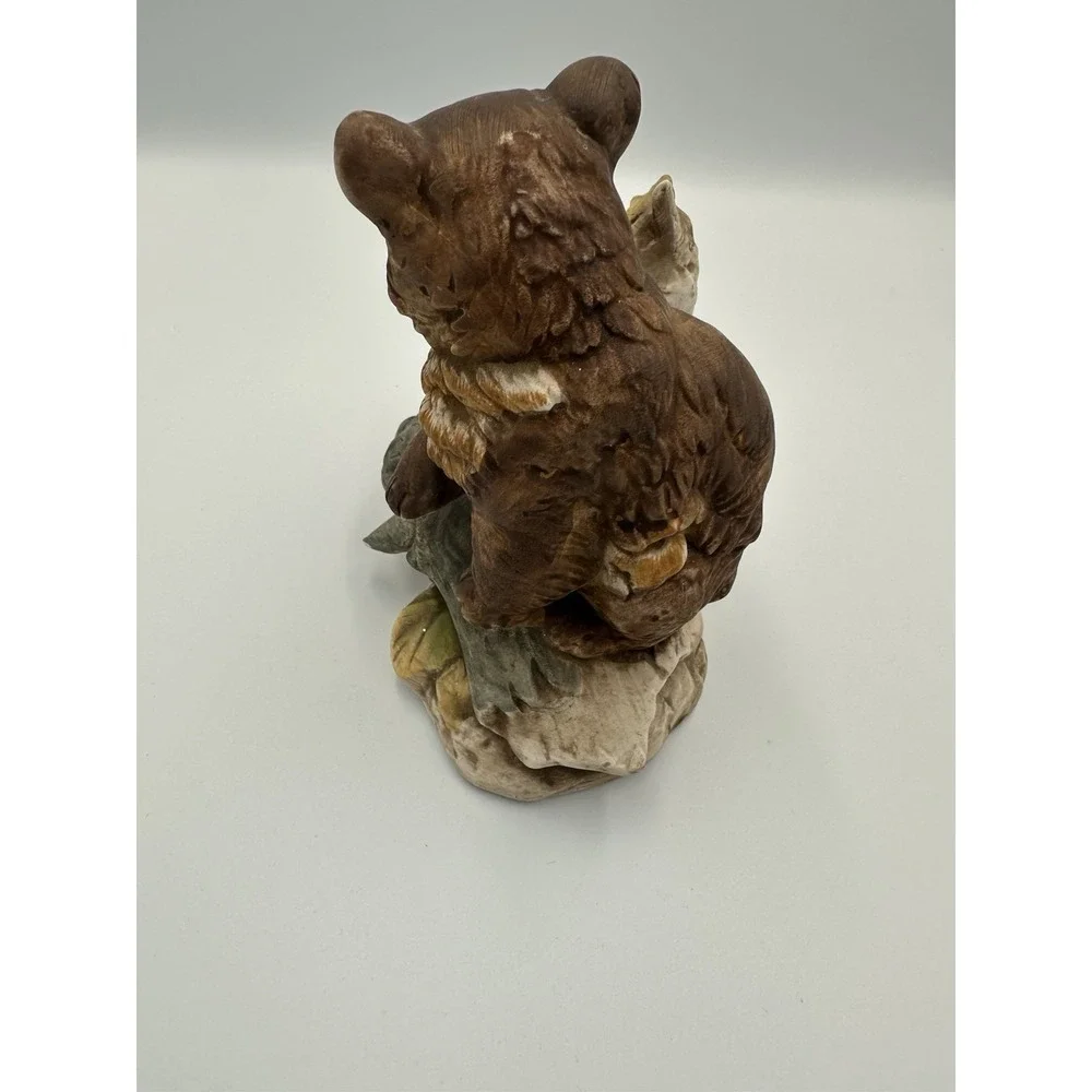 Vintage‎ UCAGCO Japan Bear & Rabbit Figurine Ceramic Animal Woodland Scene 6